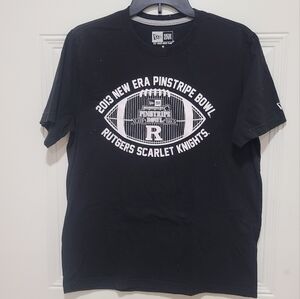 New Era Rutgers Scarlet Knights Pinstripe Bowl Football T-Shirt Mens Medium NCAA